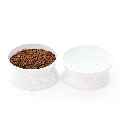PEPLAYTAL Pet Bowl Rutschfester Futternapf für Katzen und Hunde Dual Use Design Geneigte Schüssel Selbstreinigend Wasser Nassfutter Weiß von PEPLAYTAL