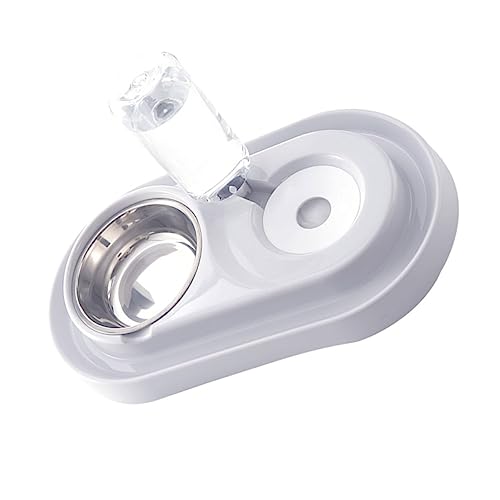 PEPLAYTAL Pet Dual Bowl Wasserspender Automatischer Trinknapf mit Wasserflasche für Katzen und Kreatives Design rutschfest Reinigen Beige von PEPLAYTAL
