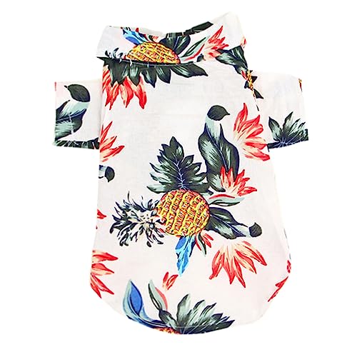 PEPLAYTAL Pet Hawaiian Hemd Hunde-Sonne-Shirt Weste Hund Männlich Kleidung Hunde-Outfit Welpe Haustier Hundekleid Kühlung Weiß PEPLAYTAL Pet Hawaiian Hemd Hunde-Sonne-Shirt Weste Hund Männlich Kleidung Hunde-Outfit Welpe Haustier Hundekleid Kühlung Weiß von PEPLAYTAL