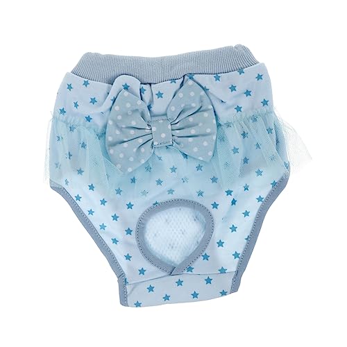 PEPLAYTAL Physiologische Hosen Für Haustiere Hundewindeln Weiblich Waschbare Hundewindeln Windeln Für Hunde Züchten Bauch Kleine Hundwindeln Hygienehosen Für Haustiere Sky-Blue Baumwolle von PEPLAYTAL