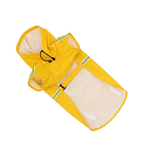 PEPLAYTAL Reflektierender Regenmantel für Wasserdichtes Haustier Regenjacke für Kleine bei Outdoor Aktivitäten Gelb PEPLAYTAL Reflektierender Regenmantel für Wasserdichtes Haustier Regenjacke für Kleine bei Outdoor Aktivitäten Gelb von PEPLAYTAL