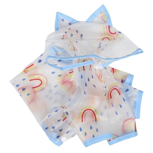 PEPLAYTAL Regenjacke für Welpen wasserdichter Regenmantel für Haustiere Hunderegenjacke Kapuze transparent wasserdichte Hunde Regenmantel Vollversicherungshund PVC von PEPLAYTAL