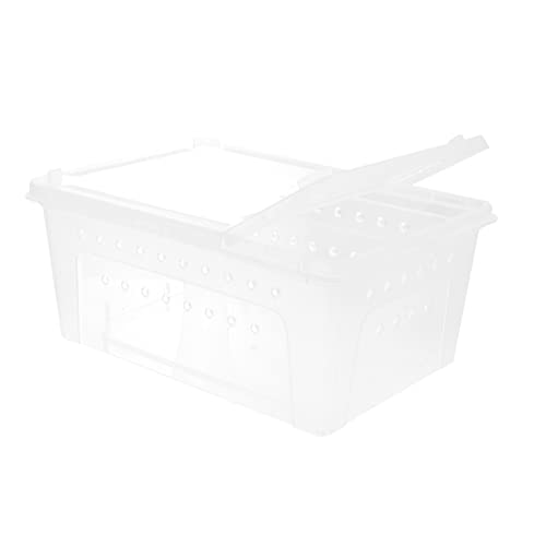 PEPLAYTAL Reptilien Fütterungsbox Transparent mit Doppelter Tür Stabile Belüftung Stapelbar Hochwertiger Kunststoff Geeignet für Eidechsen Spinnen Skorpione Geckos und Insektenhaltung von PEPLAYTAL
