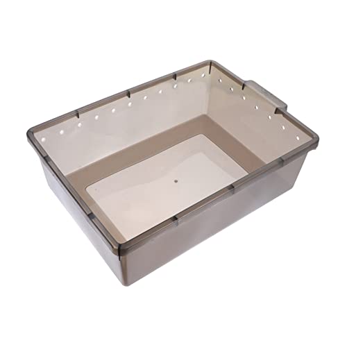PEPLAYTAL Reptilien Fütterungsbox aus Kunststoff mit Belüftungslöchern Transparenter Aufzucht und Zuchtbox Feuchtigkeitsresistent Sicherer Futter und Brutcontainer für Frösche Schlangen und von PEPLAYTAL
