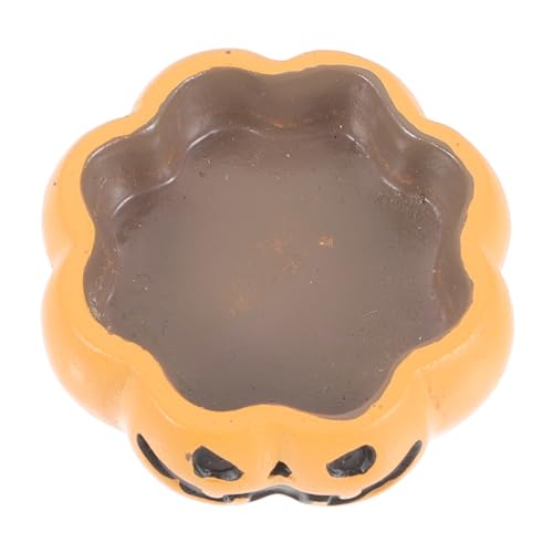 PEPLAYTAL Reptilien Futternapf und Wasserschale aus Harz Halloween Kürbis Design Stabiles Terrarium Zubehör für Gecko Schildkröten Eidechsen und Kleine Reptilien Dekorativ und Langlebig von PEPLAYTAL