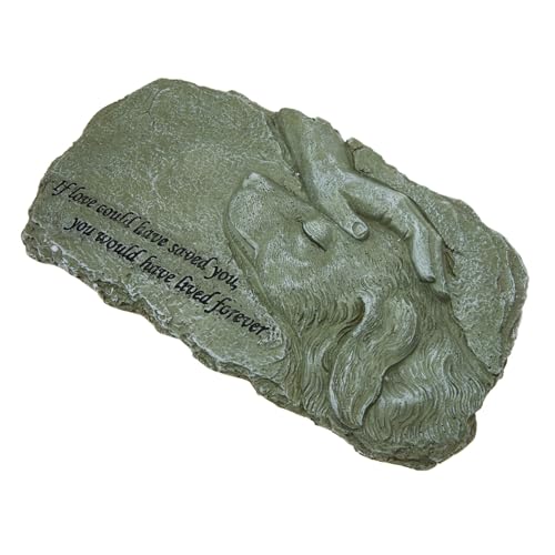 PEPLAYTAL Resin Haustier Grabstein Statue Wetterfest Gedenkstein Hund und Katze Gartenornament Langlebig Stabile Resinfigur für Haustiergedenken Außen von PEPLAYTAL