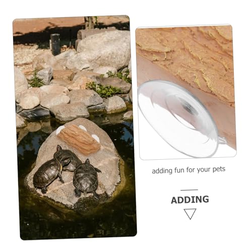 PEPLAYTAL Resin Schildkröten Plattform mit Saugnapf Aquarium Dekoration Stabile Kletter Sonnenbad Plattform für Kleine Wasserschildkröten und Reptilien Langlebige Resin Konstruktion von PEPLAYTAL