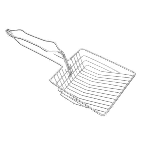 PEPLAYTAL Schaufel Für Katzenstreu Hasen-streuschaufel Abfallschaufel Aus Stahl Metal Pooper Scooper Streuschaufel Aus Edelstahl Katzenstreu Mit Metallschaufel Rostfreier Stahl Silver von PEPLAYTAL