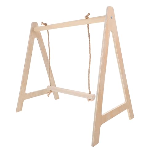PEPLAYTAL Schaukelspielzeug Papagei vogelspielzeug vogelkäfig zubehör Holz Schaukel für Vogelkäfig Vogelschnitzspielzeug Vogelkäfig Dekoration Vogel Spielstand Hühnerschaukel hölzern von PEPLAYTAL
