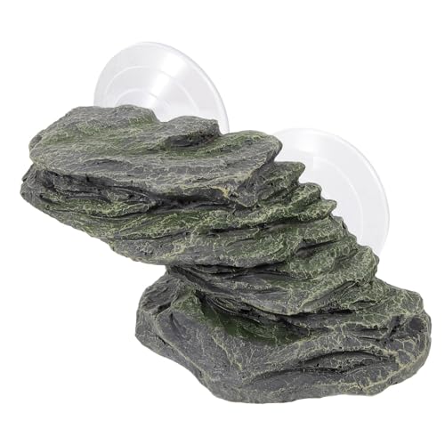 PEPLAYTAL Schildkröten Sonnenplattform Aquarium Basking Plattform Kletterstein Terrarium Dekoration für Wasserschildkröten Terrapins Reptilien Box Kleintiere Geeignet von PEPLAYTAL