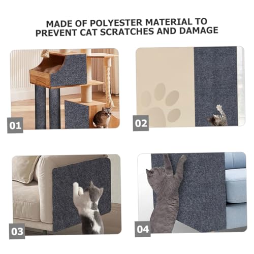 PEPLAYTAL Selbstklebende Kratzmatte für Katzen Zuschneidbarer Möbel Sofaschutz Grauer Teppich gegen Kratzer für Innenräume Schützt Möbel vor Katzenkrallen von PEPLAYTAL