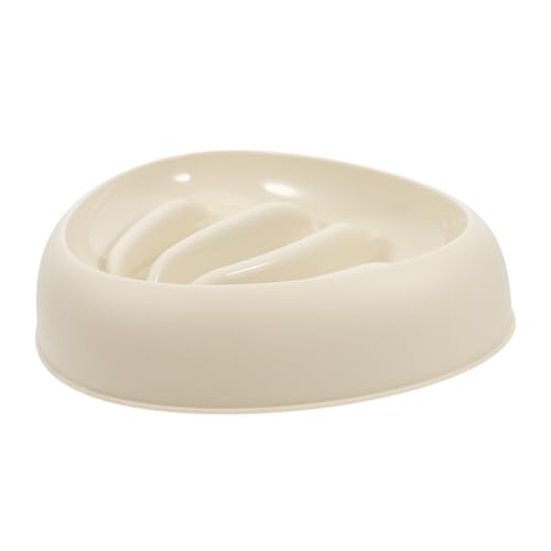 PEPLAYTAL Slow-Food-napf Für Hunde Hundenapf Langsam Füttern Katzenfutter-Puzzle Welpenschalen Langsamer Futternapf Für Katzen Kleine Hundefutterschalen Hundenäpfe Aus Kunststoff Beige Pp von PEPLAYTAL
