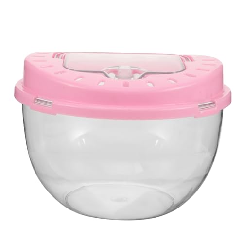 PEPLAYTAL Tragbarer Hamsterkäfig mit Belüftung Kleiner Outdoor Kleintier Transportbehälter Sicherer Reise Käfig für Hamster Mäuse und Kleine Haustiere Praktische Transportbox für Unterwegs von PEPLAYTAL