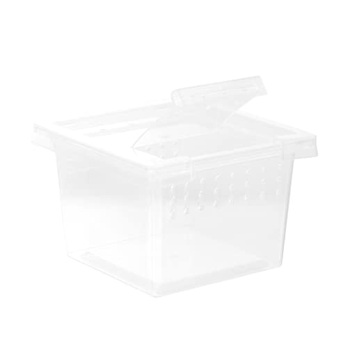 PEPLAYTAL Transparente Kunststoff Reptilienzuchtbox mit Belüftungslöchern Langlebiges Terrarium für Spinnen Geckos Schlangen Praktische Aufzuchtbox für Kleine Haustiere und Transport von PEPLAYTAL