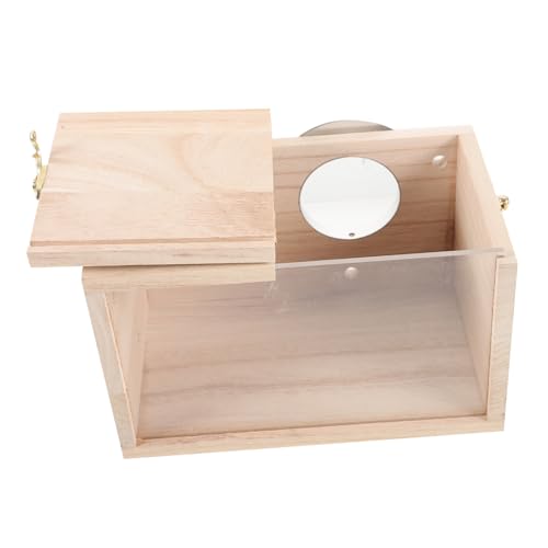 PEPLAYTAL Transparenter Holz nistkasten für Sittiche mit Glatter Oberfläche Wetterfestes Vogelhaus für Garten und Außenbereich Sicherer Brutplatz für Wellensittiche Handliches Parrot von PEPLAYTAL