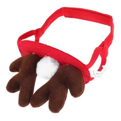 PEPLAYTAL Verstellbares Weihnachts Stirnband für Haustiere mit Rentiergeweih Komfortables Material Festliches Accessoire für Party Fotoshooting und Cosplay von PEPLAYTAL
