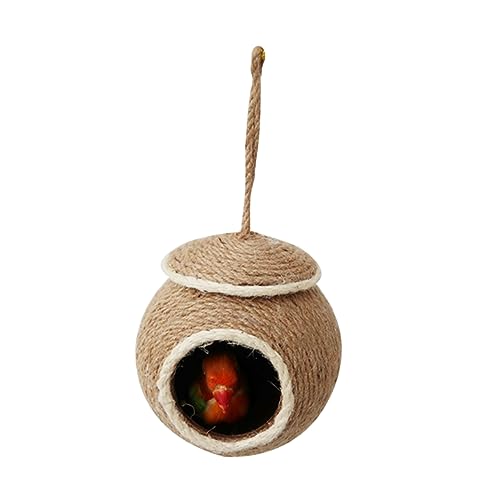 PEPLAYTAL Vögel schlafen im Bett Papageienspielzeug Seilstangen für Vogelkäfige Papageienkäfig Papagei glückliche Hütte Netz für Vogelkäfige Papageien-Spielzeugglocke aus Rosenholz Vogelseil von PEPLAYTAL