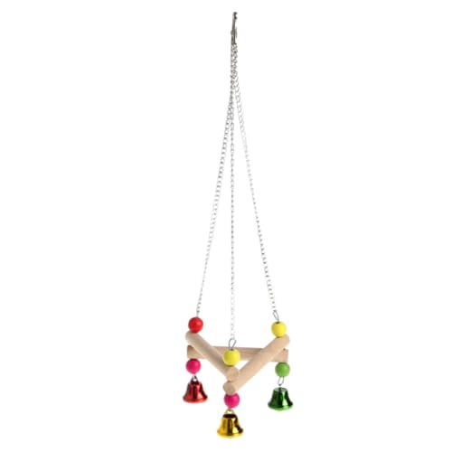 PEPLAYTAL Vogel Holz Schaukel Kauspielzeug für Papageien und Sittiche Lustiges Kletterspielzeug aus Natürlichem Material Fördert Balance und Koordination Geeignet für Kleine Haustiervögel von PEPLAYTAL
