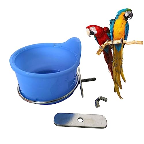 PEPLAYTAL Vogelbedarf Futter und Trinkschale für Papageien Multifunktionale Futternäpfe für Vogelkäfige Blau für Kleine Haustiere Wie Wellensittiche und Hamster von PEPLAYTAL