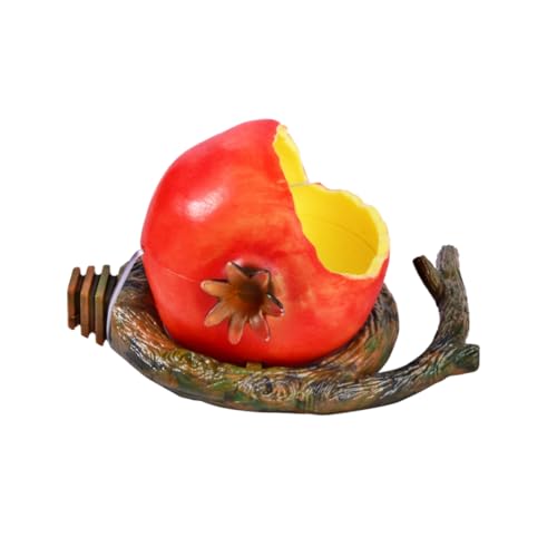 PEPLAYTAL Vogelkäfig Futterspender aus Kunststoff Form Eines Granatapfels Kreative Futterbox für Papageien für Käfigmontage und Einfache Rot von PEPLAYTAL