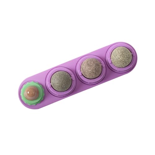 PEPLAYTAL für Haustiere rotationsball katzenhalter katzenspielzeuge katzenkugel Catnip Katze Katzenminze rotierend Ballspielzeug für Katzen Katze Katzenminze Ball Violett von PEPLAYTAL