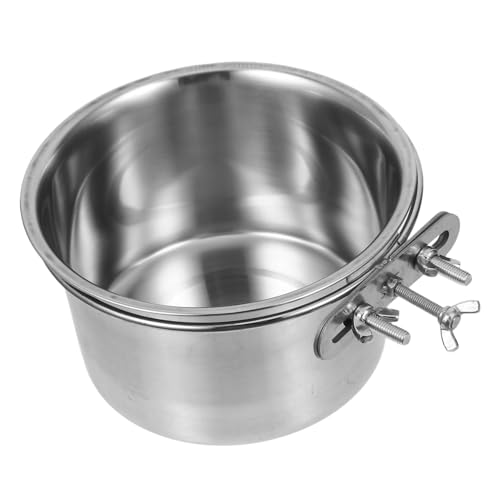 PEPLAYTAL hängender Hundenapf Hundekäfig Wassernapf Futterspender groß montieren Hundenapf mit Halterung Hundekäfignäpfe hängend Kleiner Futternapf für Haustiere Rostfreier Stahl Silver von PEPLAYTAL