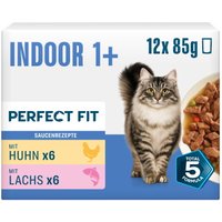 PERFECT FIT Nassfutter Katze, Adult, Indoor, Multipack 2 Varietäten in Sauce 12x85g PERFECT FIT Nassfutter Katze, Adult, Indoor, Multipack 2 Varietäten in Sauce 12x85g von PERFECT FIT