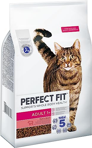 Perfect Fit Adult 1+ – Trockenfutter für erwachsene Katzen ab 1 Jahr – Rind – Unterstützt die Vitalität – 7 kg von Perfect Fit