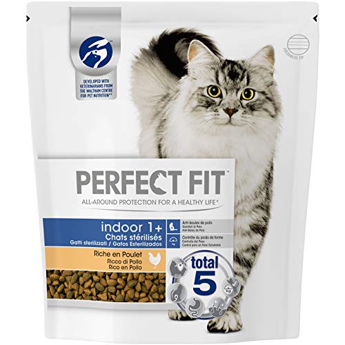 Perfect Fit Indoor - Sterilisiertes Indoor-Katzenfutter für Erwachsene, reich an Hühnern, 1 Beutel mit 1,4 kg von Mars