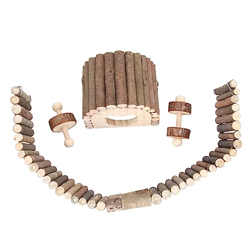 PERSELOSO 1 Satz Holzspielzeug Set für Kleintiere Teiliges Kauspielzeug für Hamster Nager und Welpen Fördert Zähneknirschen Handgefertigt für Gesunde Aktivitäten von PERSELOSO