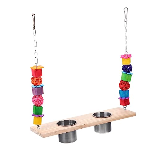 PERSELOSO 1 Satz Papageienschaukel Zubehör Für Papageienkäfige Vogelfutterstange Papageienspielzeug Zum Aufhängen Für Papageienkäfige Vogel Papageien Vogelperchstand Holz Colorful von PERSELOSO