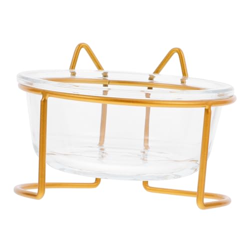 PERSELOSO 1 Set Hoher Katzennapf Aus Glas Katzenfutterständer Pro Mehrere Kätzchen Katzen Haustierspender Dosen Doppel Futternäpfe Tiki Katzenstreu Verschütteter Katzenglasnapf von PERSELOSO