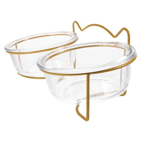 PERSELOSO 1 Stück Katzennapf Aus Glas Haustiernapf Futternapf Für Haustiere Kippen Sie Den Futternapf Pet Hohe Schüssel Hundenapf Katze Glasschale Pet-glasschale Eisen von PERSELOSO