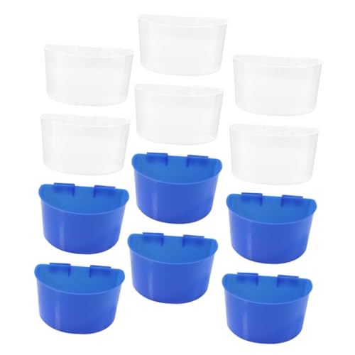 PERSELOSO 12Er-Box Vogel Sandbecher Futterspender klein Wasser Vogelfütterungsbecher Vogel Fütterer vogelkäfig Birdcage Vogelfutter Futtertrog für Papageien einfache Käfigfütterung Plastik von PERSELOSO
