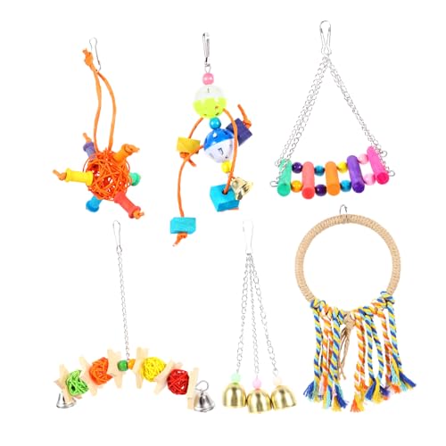 PERSELOSO 1satz Bunte Papageien Spielzeuge Vogel Schaukel Mit Baumwollseil Kauspielzeug Und Vogel Sitzbrett Für Käfig Teiliges Set Für Papageien Und Vögel PERSELOSO 1satz Bunte Papageien Spielzeuge Vogel Schaukel Mit Baumwollseil Kauspielzeug Und Vogel Sitzbrett Für Käfig Teiliges Set Für Papageien Und Vögel von PERSELOSO
