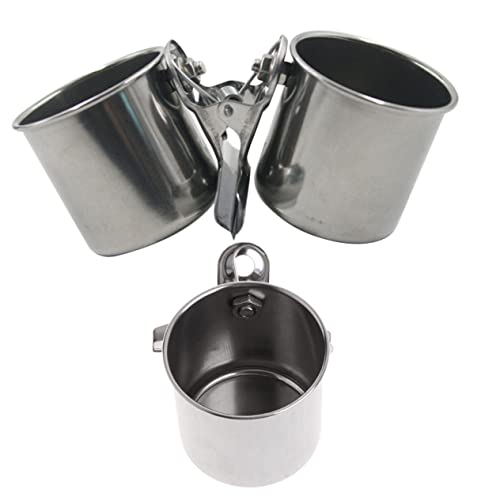 PERSELOSO 2 Stück Futternapf für Haustiere Stand Vogelfütterer Vogelschüssel Fressnäpfe für Papageien Vogel Wasserschale drinnen Schüssel für Papagei Papageifutter Silver PERSELOSO 2 Stück Futternapf für Haustiere Stand Vogelfütterer Vogelschüssel Fressnäpfe für Papageien Vogel Wasserschale drinnen Schüssel für Papagei Papageifutter Silver von PERSELOSO