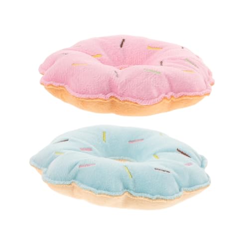 PERSELOSO 2 Stück Haustier Plüschspielzeug Zum Kauen Und Backenzahn Donut Für Hunde Und Welpen Zum Zahnen Von Zähnen Großer Flauschiger Interaktiver Haustier Donut Haustier Welpen von PERSELOSO