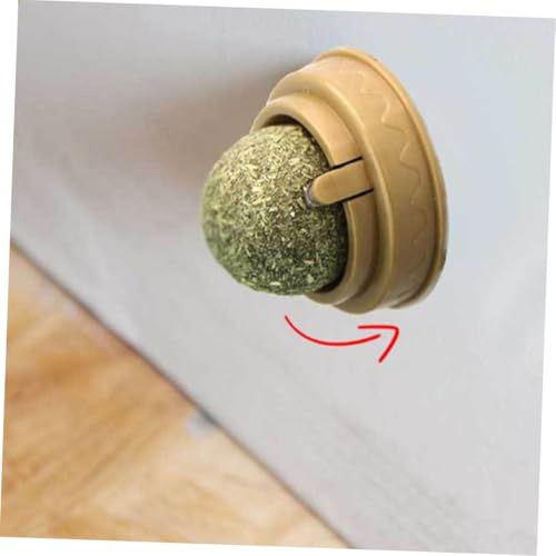 PERSELOSO 2 Stück Katzenminze Ball mit Minzgeschmack Essbarer Kau und Leckball zur Zahnpflege und Verdauungsförderung Sicherer Katzensnack für Katzen Glatten Flächen von PERSELOSO