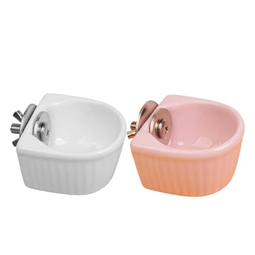 PERSELOSO 2 Stück Keramischer Haustierfutternapf für Kleintiere Hängende Schüssel für Kaninchen und Eichhörnchen rutschfest Leicht zu Reinigen Langlebig und Praktisch Weiß Rosa PERSELOSO 2 Stück Keramischer Haustierfutternapf für Kleintiere Hängende Schüssel für Kaninchen und Eichhörnchen rutschfest Leicht zu Reinigen Langlebig und Praktisch Weiß Rosa von PERSELOSO