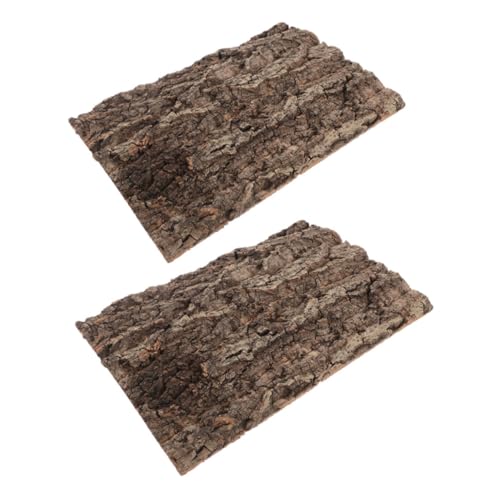 PERSELOSO 2 Stück Natürliche Korkrinden Rückwand Terrarium Dekoration Reptilien Klettermatte Echtholz Hintergrund für Gecko Schildkröte Fischbecken von PERSELOSO