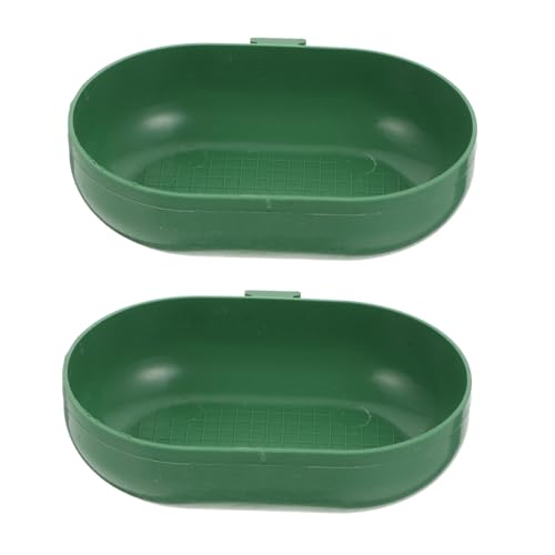 PERSELOSO 2 Stück Plastik Vogel Badewannen für Papageien Multifunktionale Badeboxen für Haustiere Grün für Kleine Vögel Kanarienvögel und mit Robustem Design für Pflege von PERSELOSO