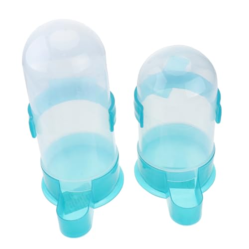 PERSELOSO 2 Stück Vogelfütterer Papageifutter Thermostatisch Futterspender Für Vögel Vogeltrinkschale Eingesperrt Pumpe Hundefutter Futterspender Für Katzen Brunnen Tür Plastik Blue von PERSELOSO