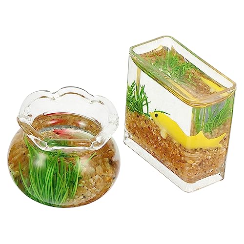 PERSELOSO 2Stücke Fischtank Künstliche Aquarium Dekoration für Mini und Landschaftsbau Lebendiger Look für Wohnkultur von PERSELOSO