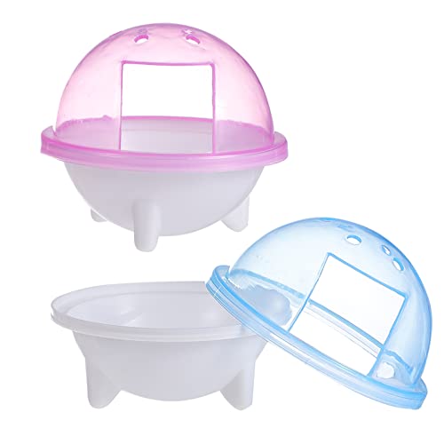 PERSELOSO 2stücke Hamster Toilette Kleintierbadewanne Mit Abdeckung Aus Transparentem Kunststoff Für Käfig Zubehör Und Futter Wasser Aufbewahrung von PERSELOSO