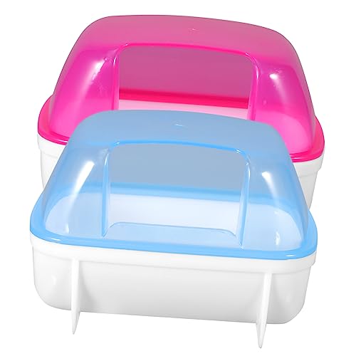 PERSELOSO 2Stücke Hamster Sandbad Badewanne für Chinchilla und Kleine Haustiere Abnehmbarer und Transparenter Sandcontainer Lösung für Fellpflege Rot PERSELOSO 2Stücke Hamster Sandbad Badewanne für Chinchilla und Kleine Haustiere Abnehmbarer und Transparenter Sandcontainer Lösung für Fellpflege Rot von PERSELOSO