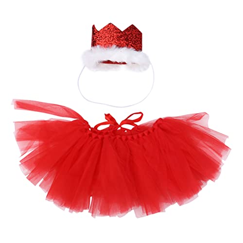 PERSELOSO 2stücke Teiliges Haustier-Gauze-Kleid Für Partys Hundekleidung Mit Krone Als Geburtstagsgeschenk Für Kleine Hunde Komfortabel Und Strapazierfähig Für Besondere Anlässe Und von PERSELOSO