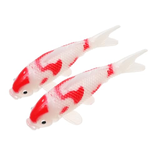 PERSELOSO 2stücke Schwimmende Plastikfische Künstliche Koi-Fische Goldfischfiguren Als Ornament Bonsai-tierfiguren Künstliche Fischmodelle Für Aquarium-dekor von PERSELOSO