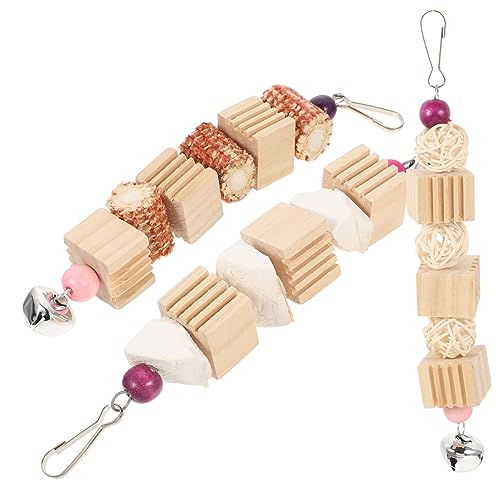 PERSELOSO Kauspielzeug für Papageien 3 Stück Vogelspielzeug aus Natürlichem Holz Beißspielzeug für Vögel Zahnpflege für Papageien Hängendes Spielzeug PERSELOSO Kauspielzeug für Papageien 3 Stück Vogelspielzeug aus Natürlichem Holz Beißspielzeug für Vögel Zahnpflege für Papageien Hängendes Spielzeug von PERSELOSO