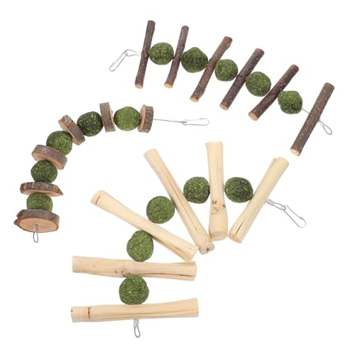 PERSELOSO 3stücke Teiliges Kaustäbchen Nager Molar Pendants Aus Heu Apfelzweigen Und Natürlichen Materialien Für Hamster Kaninchen Und Meerschweinchen Zur Zahnpflege Und Spielspaß von PERSELOSO