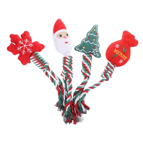 PERSELOSO 4 Stück Beißspielzeug Für Hunde Seilspielzeug Für Große Hunde Kauen Hundetrainingsspielzeug Weihnachtsbaumhundspielzeug Knoten Von Hundespielzeug Hund Weihnachten Haustiere Plüsch PERSELOSO 4 Stück Beißspielzeug Für Hunde Seilspielzeug Für Große Hunde Kauen Hundetrainingsspielzeug Weihnachtsbaumhundspielzeug Knoten Von Hundespielzeug Hund Weihnachten Haustiere Plüsch von PERSELOSO